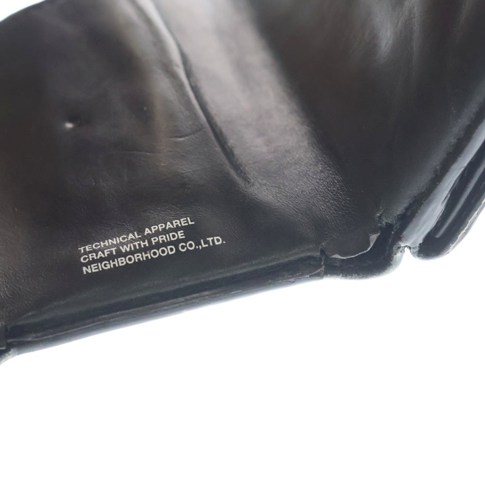 NEIGHBORHOOD(ネイバーフッド) 23AW ID MICRO WALLET アイディー マイクロ コンパクトレザーウォレット 折りたたみ財布 ブラック 232MVNH-AC02