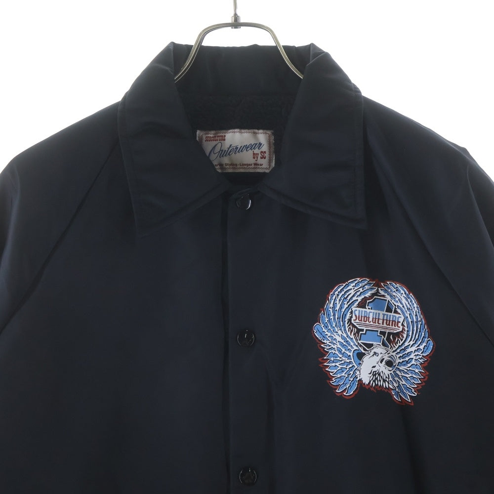 SUBCULTURE(サブカルチャー) NO.1EAGLE COACHES JACKET ナンバーワン イーグル ボアライニング コーチジャケット ブラック SCJK-A2301