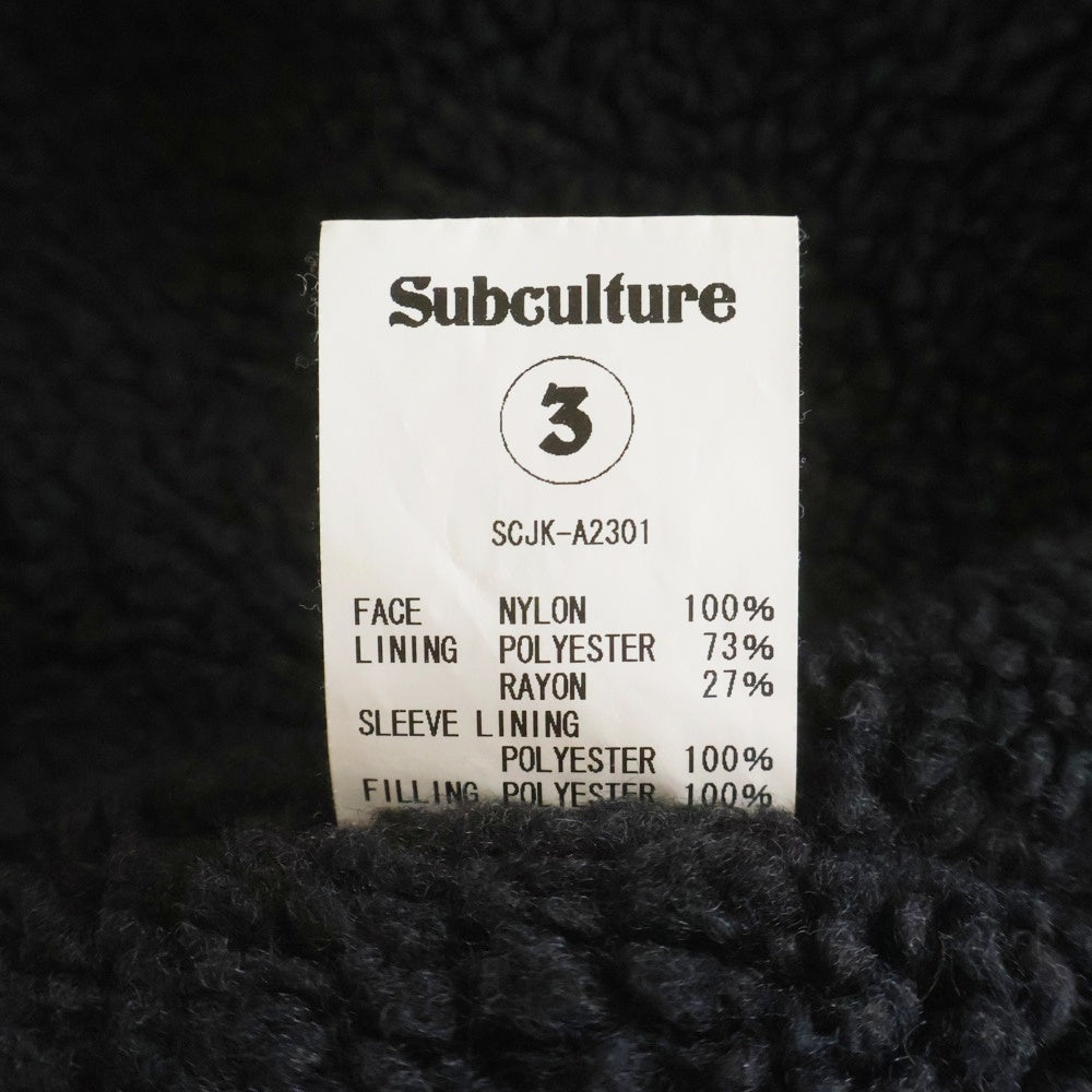 SUBCULTURE(サブカルチャー) NO.1EAGLE COACHES JACKET ナンバーワン イーグル ボアライニング コーチジャケット ブラック SCJK-A2301