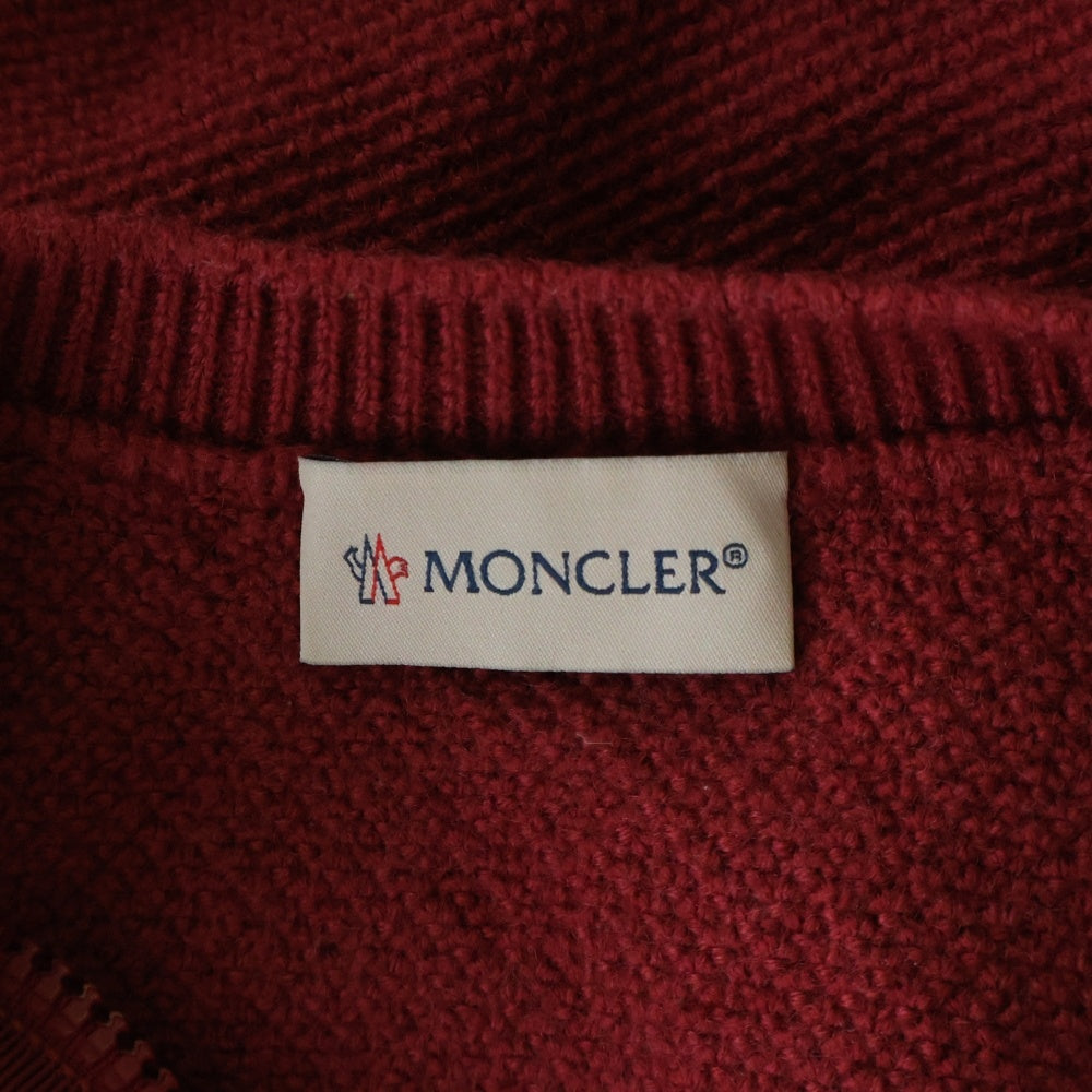 MONCLER(モンクレール) 19AW MAGLIONE TRICOT ALLA COREANA ニット切替 ジップアップナイロンジャケット キッズ レッド E20939474800 レディース