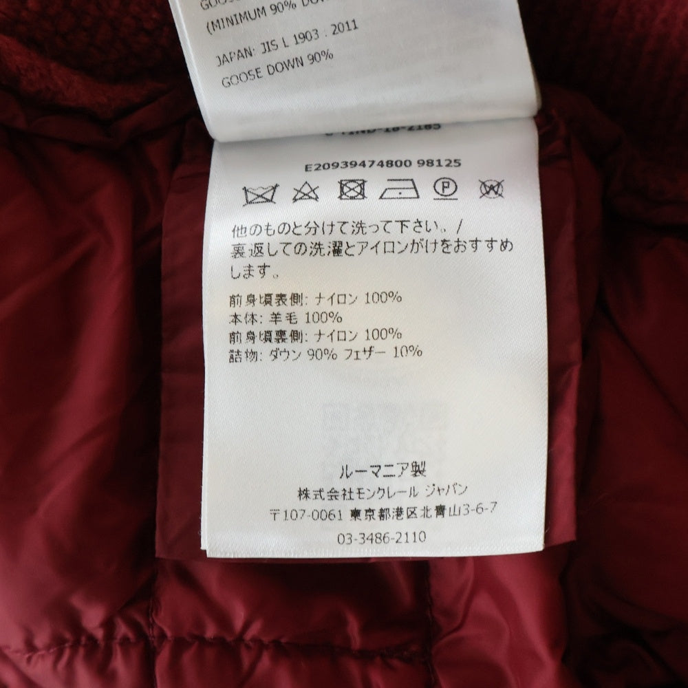 MONCLER(モンクレール) 19AW MAGLIONE TRICOT ALLA COREANA ニット切替 ジップアップナイロンジャケット キッズ レッド E20939474800 レディース