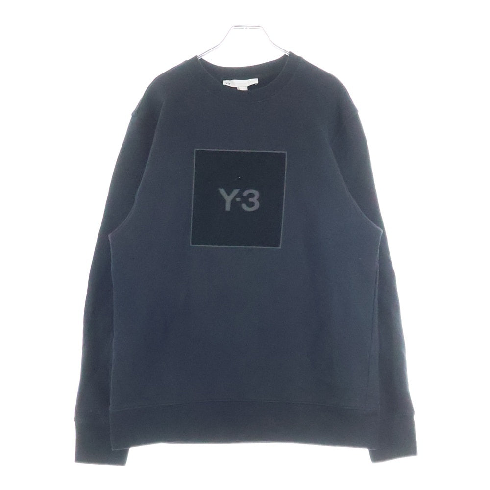 Y-3(ワイスリー) SQUARE LOGO CREW SWEATSHIRT スクエアロゴ クルーネックスウェットシャツ トレーナー ブラック HB3324