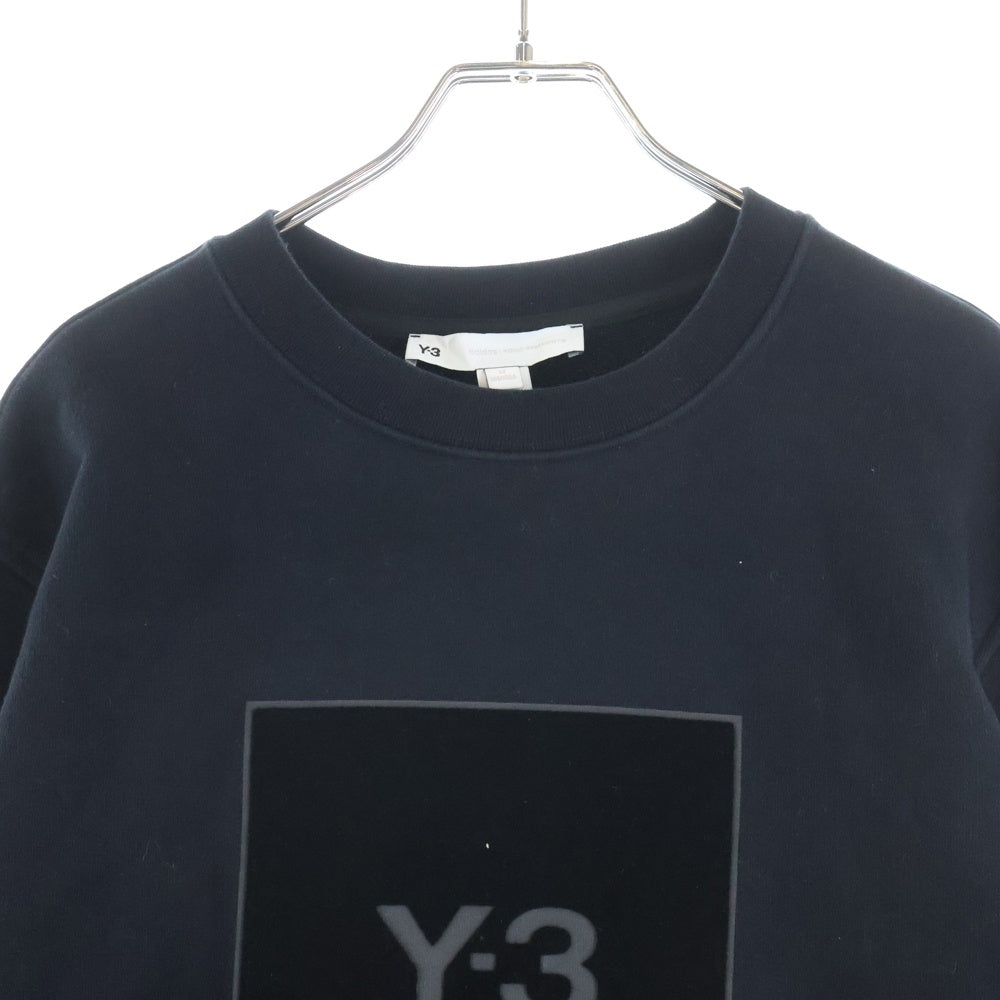 Y-3(ワイスリー) SQUARE LOGO CREW SWEATSHIRT スクエアロゴ クルーネックスウェットシャツ トレーナー ブラック HB3324