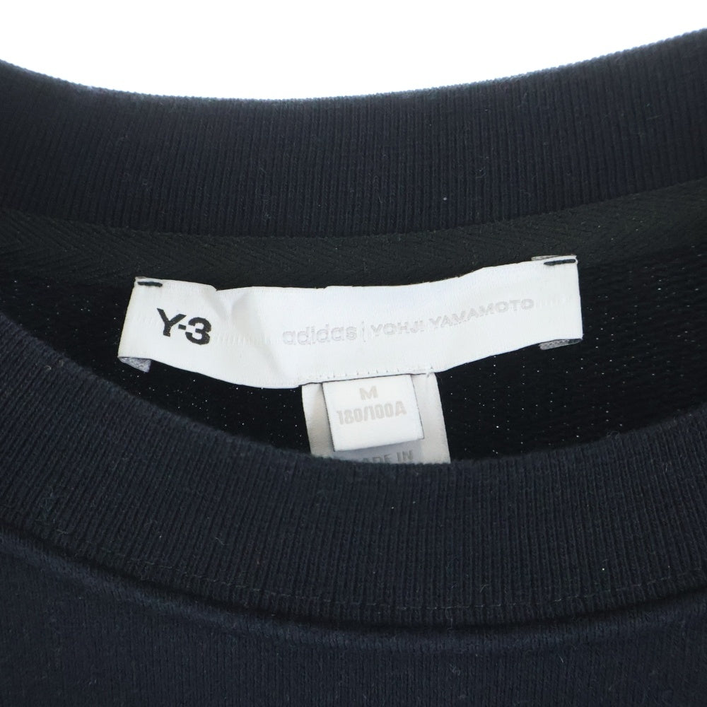 Y-3(ワイスリー) SQUARE LOGO CREW SWEATSHIRT スクエアロゴ クルーネックスウェットシャツ トレーナー ブラック HB3324