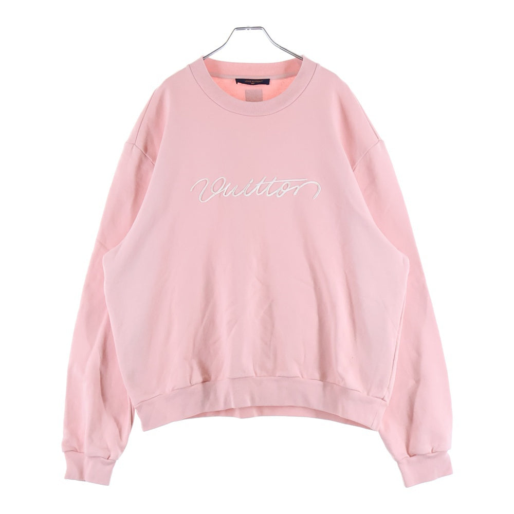 LOUIS VUITTON(ルイヴィトン) 25AW ロゴ エンブロイダリー シグネチャークルーネックスウェット トレーナー ピンク RM252MQ FWC HTY09W