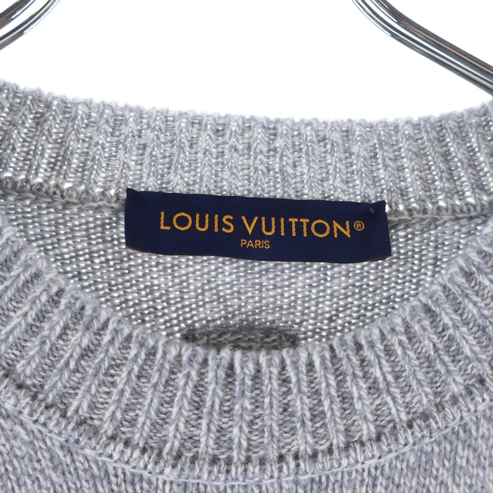 LOUIS VUITTON(ルイヴィトン) 26SS チャンキー ウールカシミヤ フロントフォックス クルーネックニット セーター グレー RM261MM EH0 HUN21W