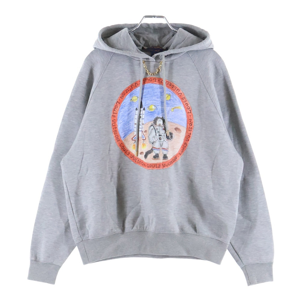 LOUIS VUITTON(ルイヴィトン) 26SS キャットスタンプ ネックチェーン プルオーバーフーディー パーカー グレー RW261WW FED FUST04