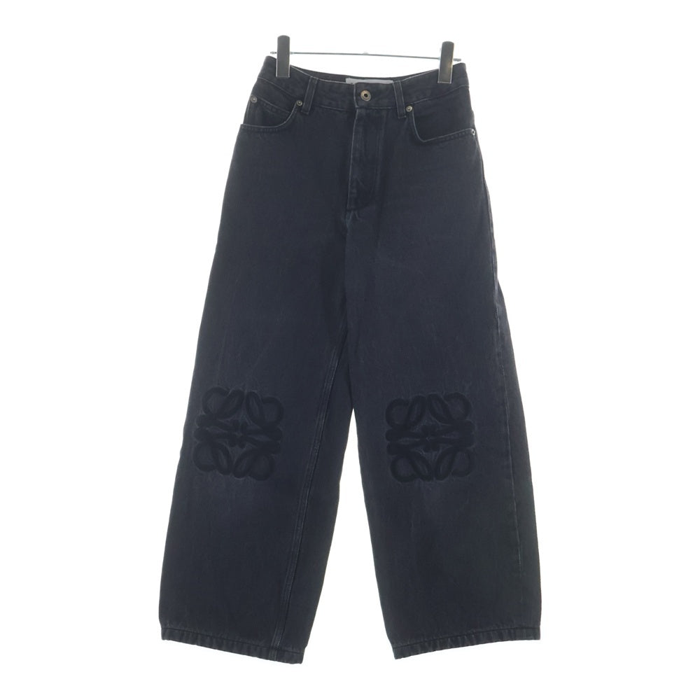 LOEWE(ロエベ) ANAGRAM BAGGY アナグラムロゴ デニムバギーパンツ レディース ブラック S359Y11XDR
