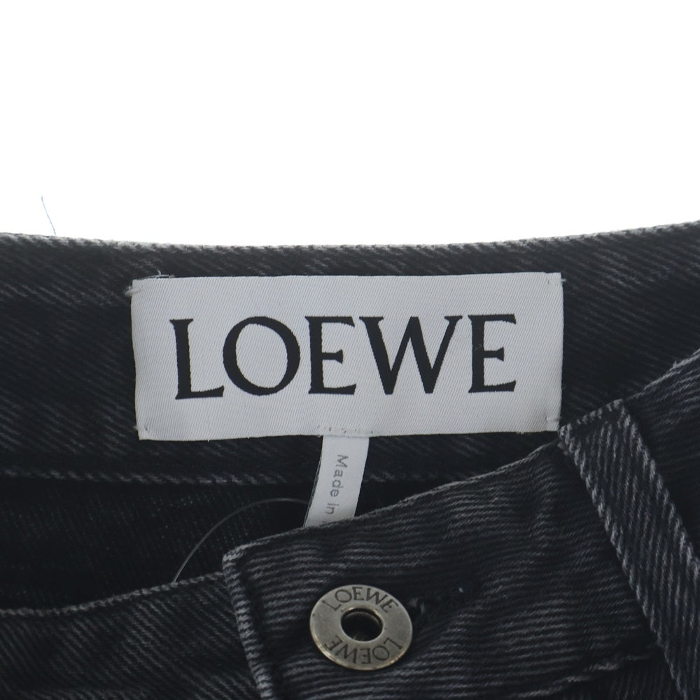 LOEWE(ロエベ) ANAGRAM BAGGY アナグラムロゴ デニムバギーパンツ レディース ブラック S359Y11XDR