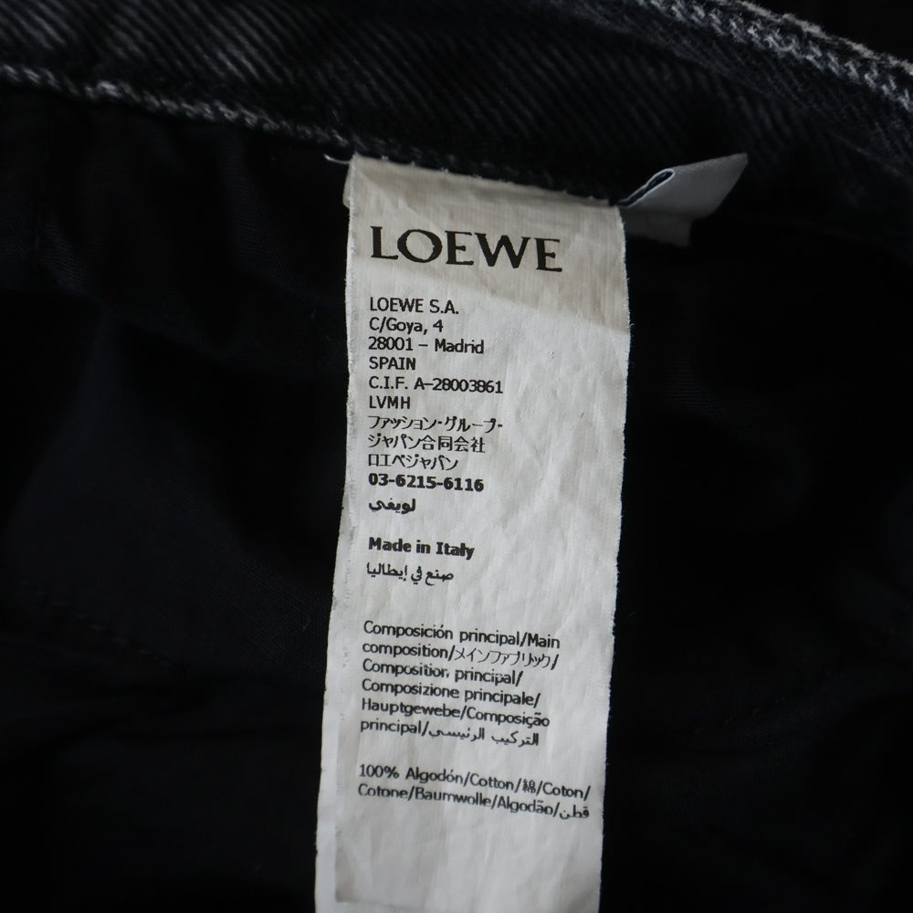 LOEWE(ロエベ) ANAGRAM BAGGY アナグラムロゴ デニムバギーパンツ レディース ブラック S359Y11XDR