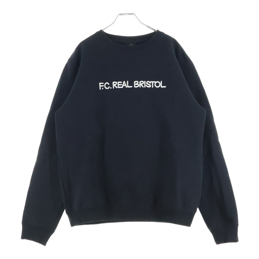 F.C.R.B./F.C.Real Bristol/FCRB(エフシーアールビー/エフシーレアルブリストル) 25AW CREWNECK SWEAT ロゴエンブロイダリー クルーネックスウェット トレーナー ブラック FCRB-252153