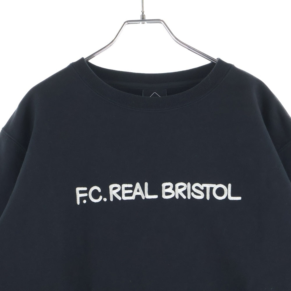 F.C.R.B./F.C.Real Bristol/FCRB(エフシーアールビー/エフシーレアルブリストル) 25AW CREWNECK SWEAT ロゴエンブロイダリー クルーネックスウェット トレーナー ブラック FCRB-252153