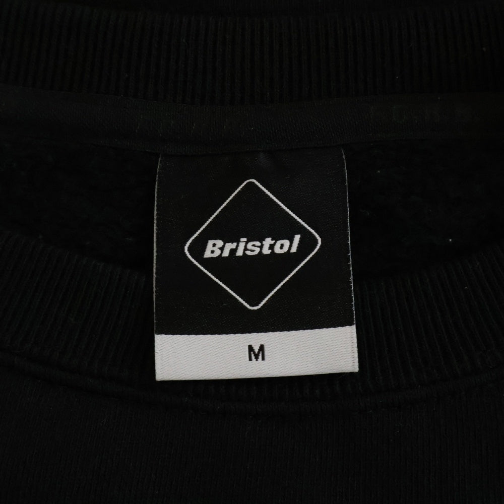 F.C.R.B./F.C.Real Bristol/FCRB(エフシーアールビー/エフシーレアルブリストル) 25AW CREWNECK SWEAT ロゴエンブロイダリー クルーネックスウェット トレーナー ブラック FCRB-252153