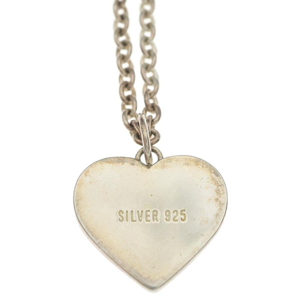 HUMAN MADE(ヒューマンメイド) ロゴデザイン ハート シルバーペンダント ネックレス レッド HM27GD063 レディース