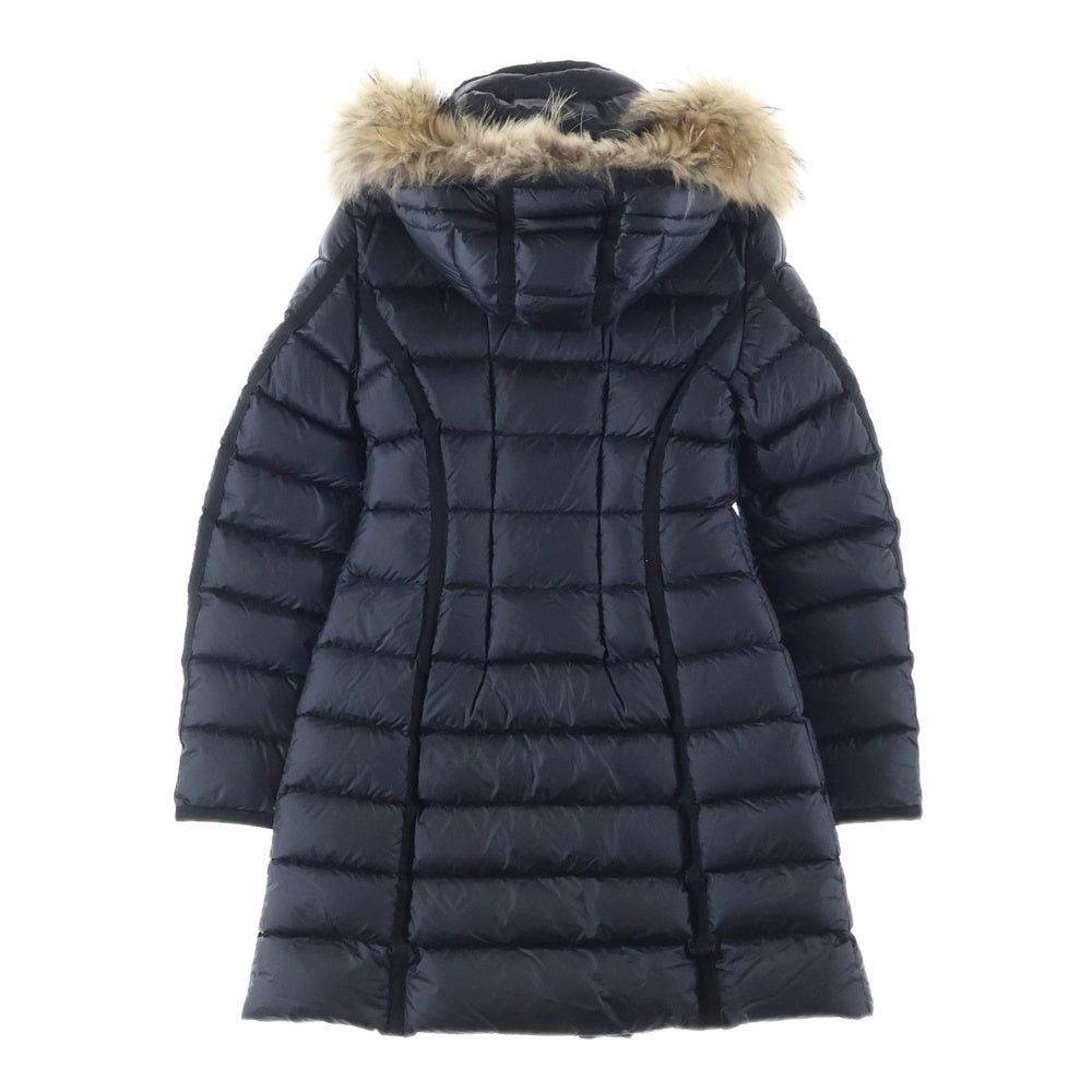 MONCLER(モンクレール) 19AW HERMIFUR エルミファー ファーフーデッド サイドジッパーポケット ダウンコート ジャケット レディース ブラック E20934990015