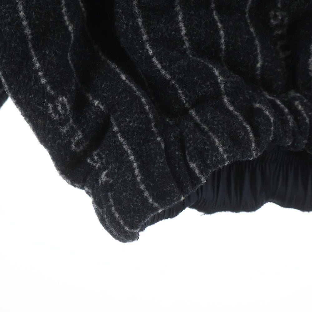 NIKE(ナイキ) ×STUSSY STRIPED WOOL JACKET ステューシー ストライプ フーデッドウールジャケット ブラック DR4023-010