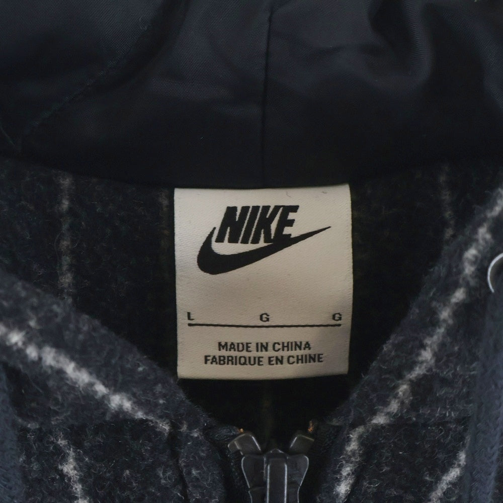 NIKE(ナイキ) ×STUSSY STRIPED WOOL JACKET ステューシー ストライプ フーデッドウールジャケット ブラック DR4023-010