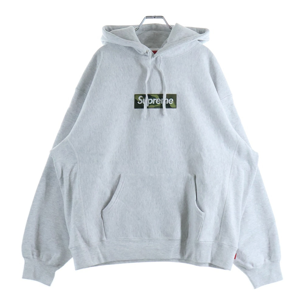 SUPREME(シュプリーム) 23AW Box Logo Hooded Sweatshirt カモフラ ボックス ロゴ プルオーバースウェットパーカー フーディー グレー