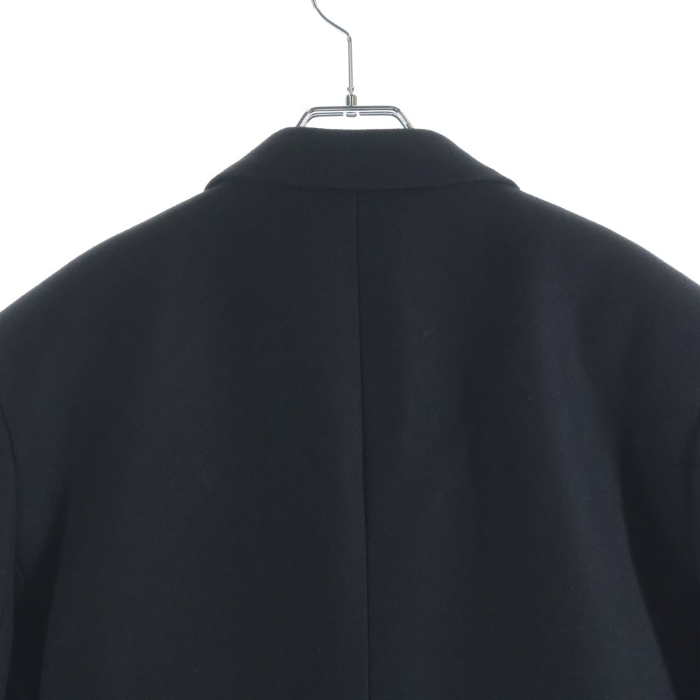 SAINT LAURENT PARIS(サンローランパリ) シルク メタルボタン ダブルブレスト ミドルコート ブラック 707006 Y2F64