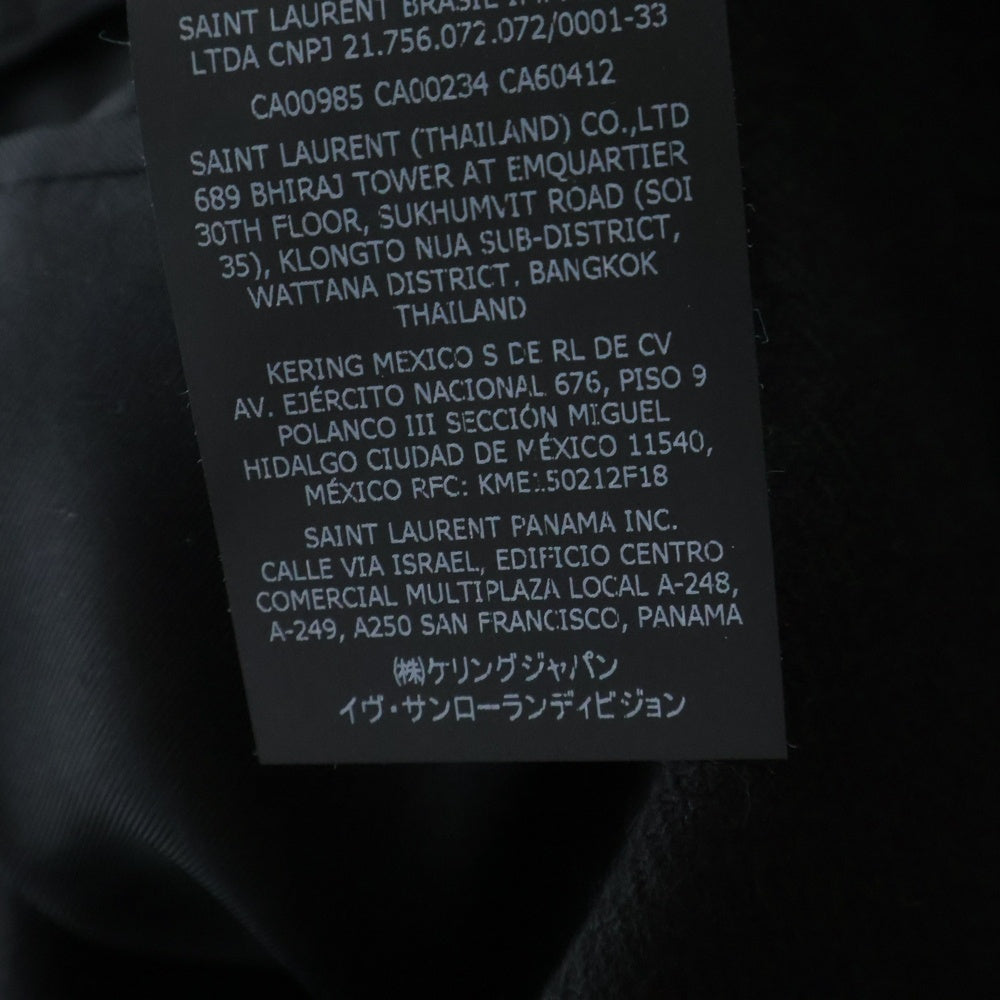SAINT LAURENT PARIS(サンローランパリ) シルク メタルボタン ダブルブレスト ミドルコート ブラック 707006 Y2F64