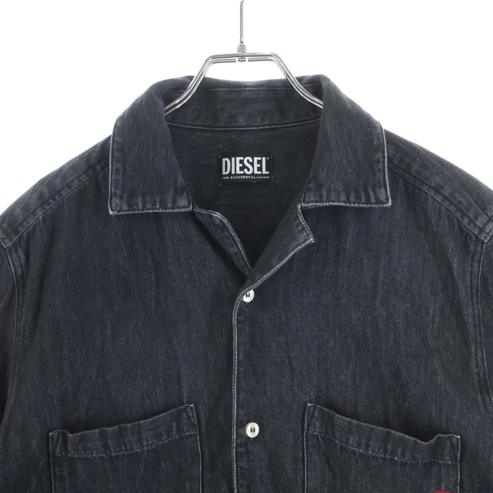 DIESEL(ディーゼル) D-PAROSHORT ディーパロ ショートスリーブ デニムシャツ ブラック A03533