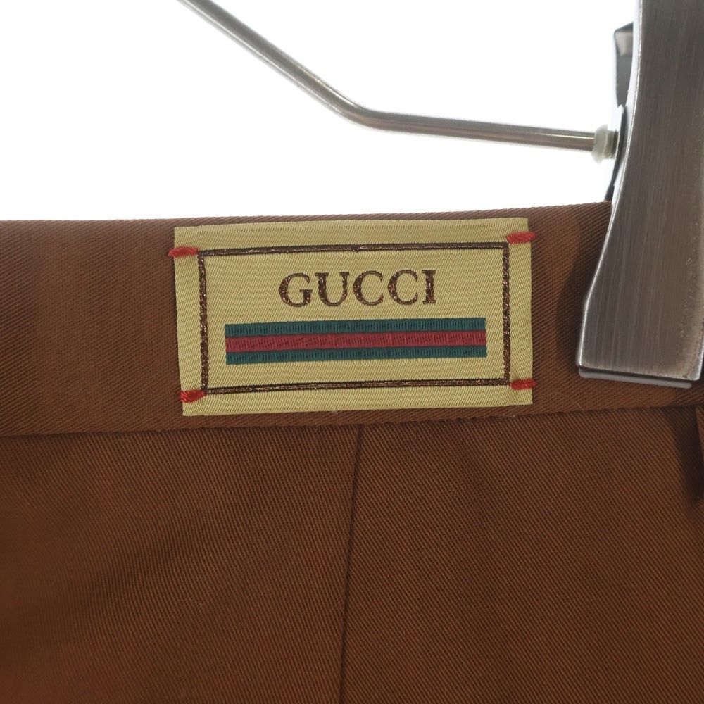 GUCCI(グッチ) イタリア製 ツータック ウール スラックスパンツ ブラウン 690474 ZAJSI