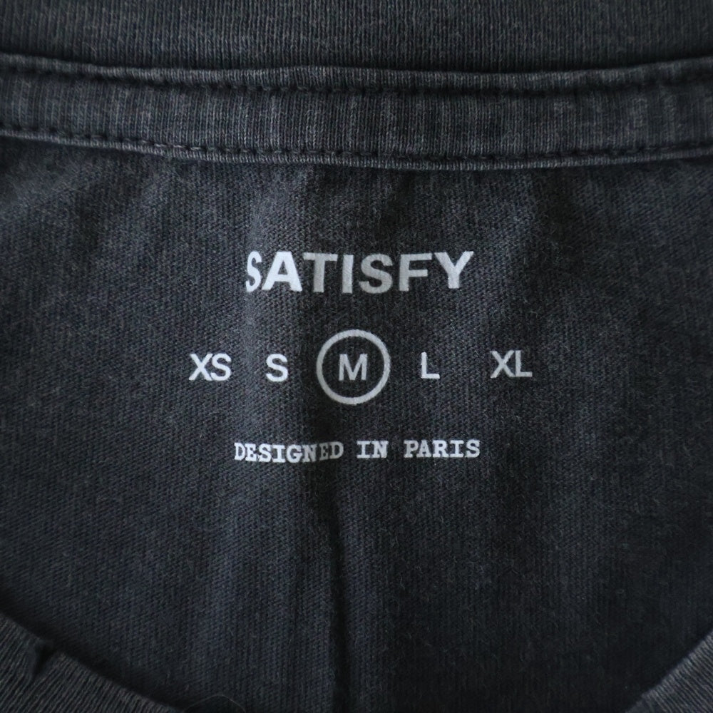 NO BRAND(ノーブランド) SATISFY サティスファイ MothTech T-Shirt モステック 両面グラフィックプリント クルーネック半袖Tシャツ カットソー ブラック 11006-AB-LG1