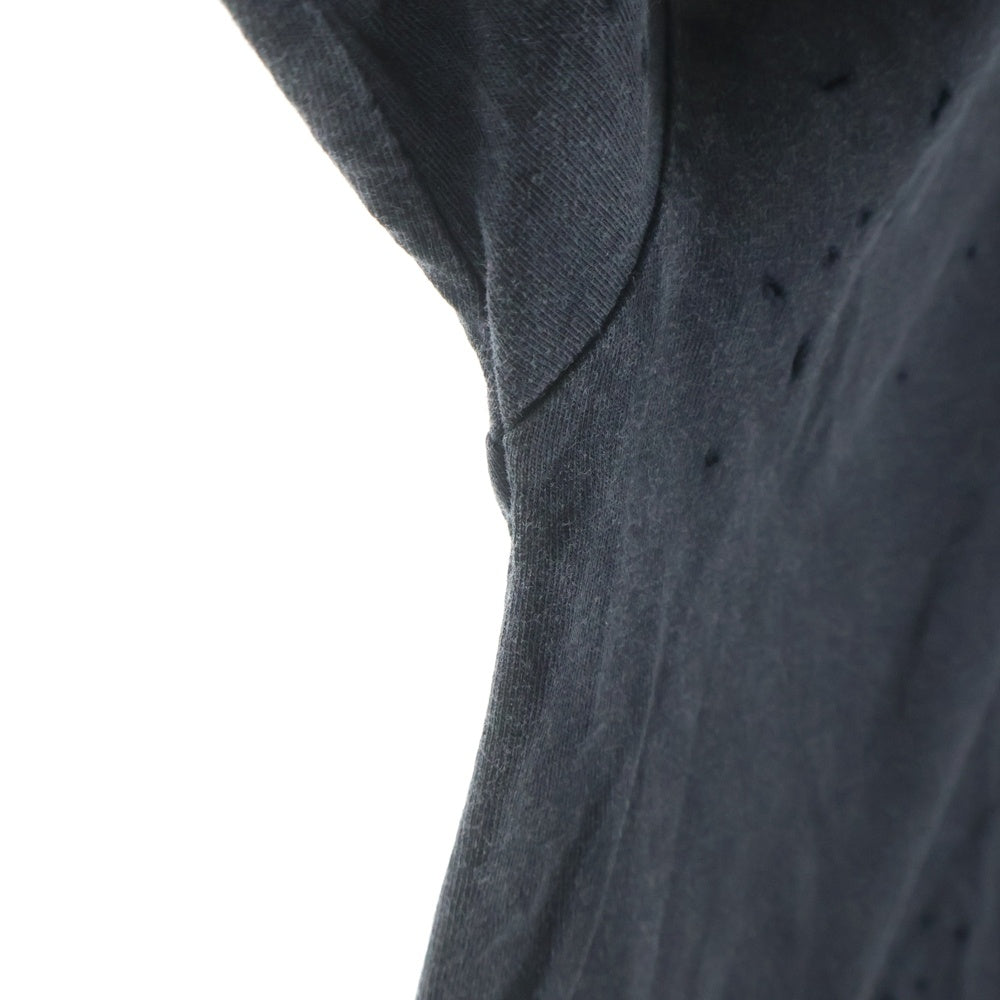 NO BRAND(ノーブランド) SATISFY サティスファイ MothTech T-Shirt モステック フロントグラフィックプリント クルーネック半袖Tシャツ カットソー ブラック 11006-00A15