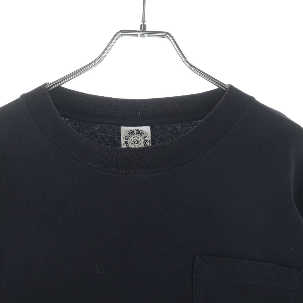 CHROME HEARTS(クロムハーツ) OLD CH T-SHIRT アームCHプラスファイヤーパターン ロゴプリント クルーネック 長袖Tシャツ カットソー ブラック