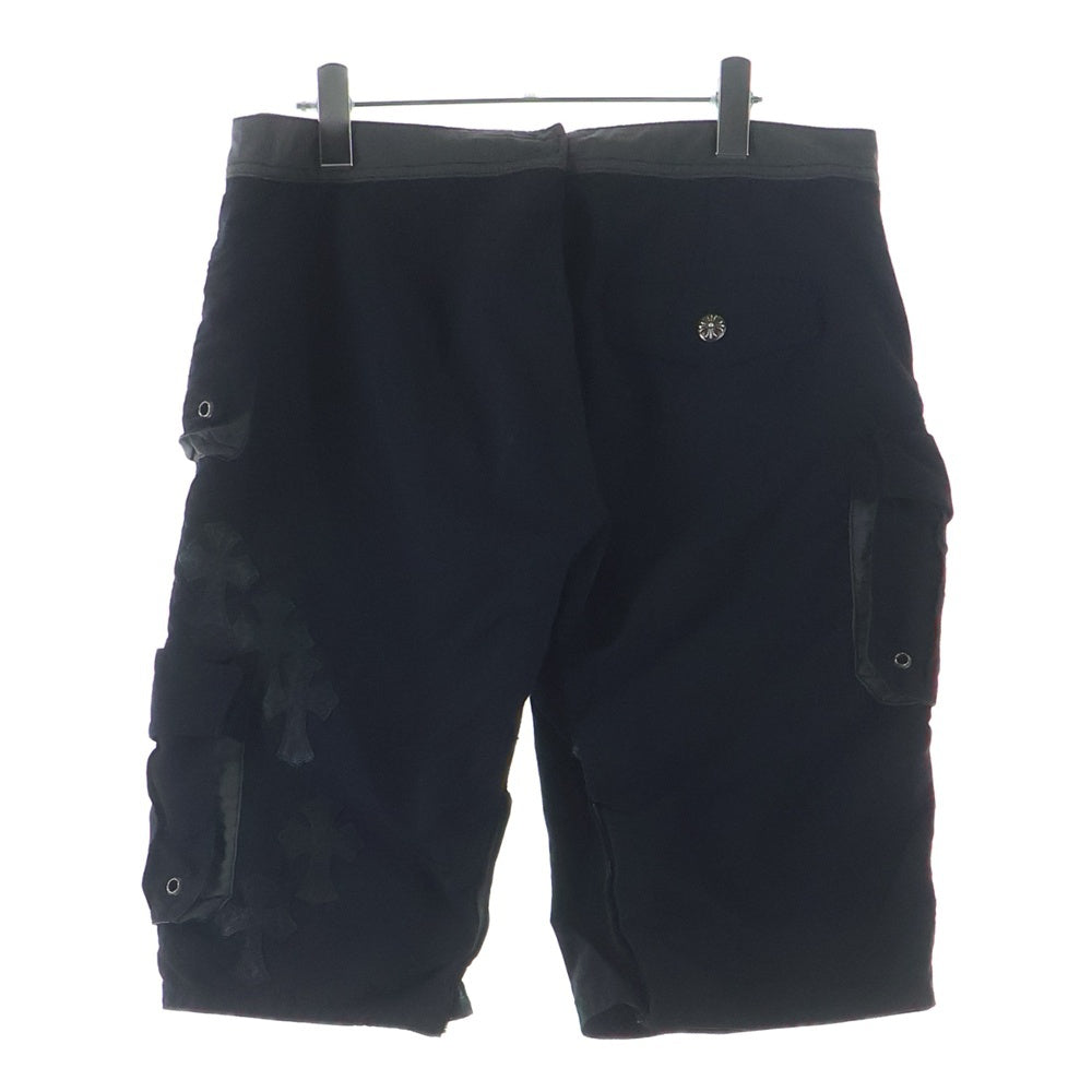 CHROME HEARTS(クロムハーツ) CROSS PATCH CARGO SWIM SHORTS セメタリークロスパッチ カーゴ ナイロン スイムショーツ ブラック