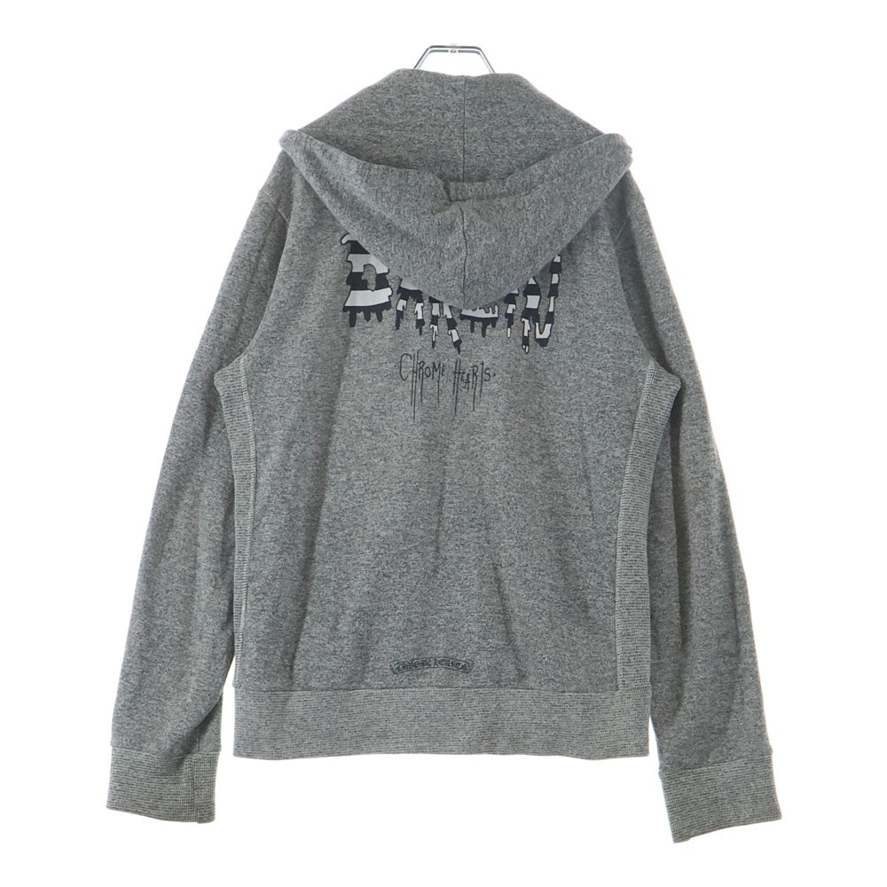 CHROME HEARTS(クロムハーツ) MATTY BOY ZIP-UP HOODIE DARLIN マッティーボーイ バックプリント ダガージップ 切替デザイン レーヨン混 スウェット ジップアップパーカー グレー