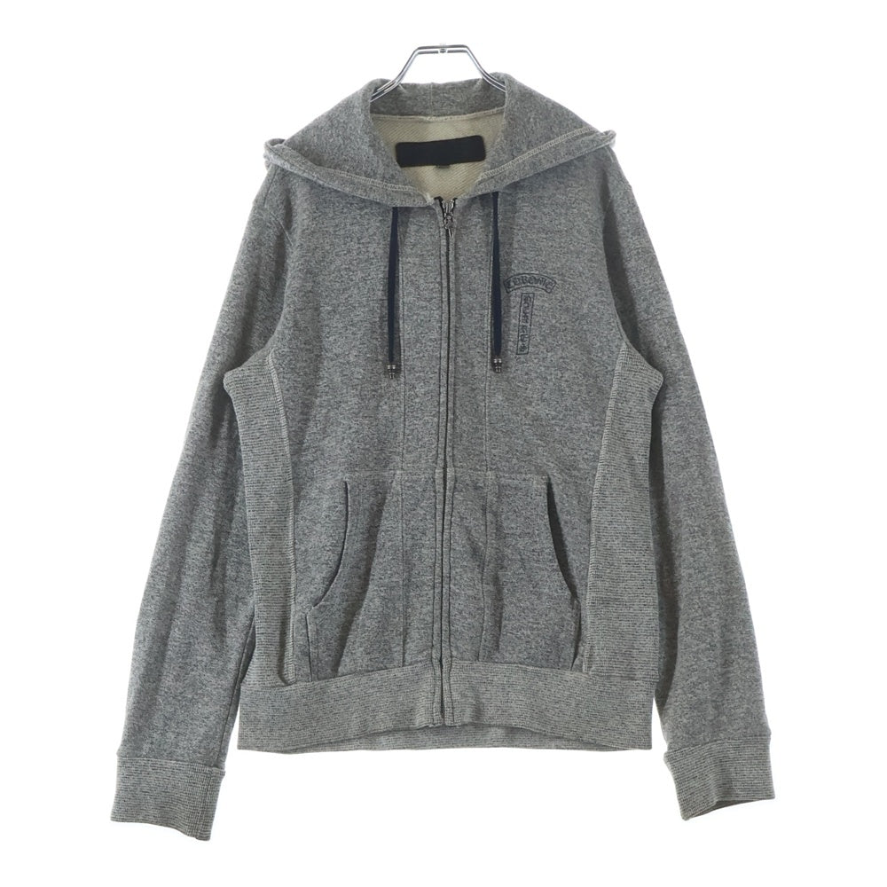 CHROME HEARTS(クロムハーツ) MATTY BOY ZIP-UP HOODIE DARLIN マッティーボーイ バックプリント ダガージップ 切替デザイン レーヨン混 スウェット ジップアップパーカー グレー