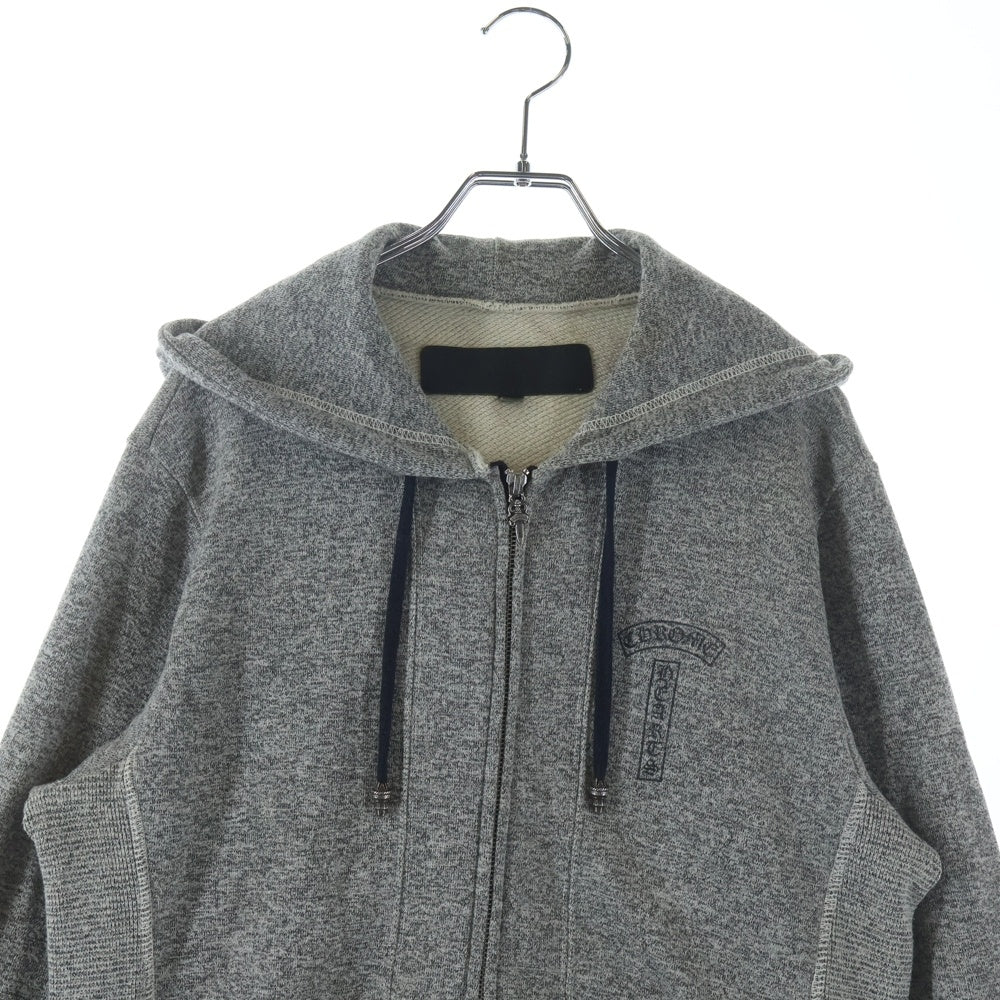CHROME HEARTS(クロムハーツ) MATTY BOY ZIP-UP HOODIE DARLIN マッティーボーイ バックプリント ダガージップ 切替デザイン レーヨン混 スウェット ジップアップパーカー グレー