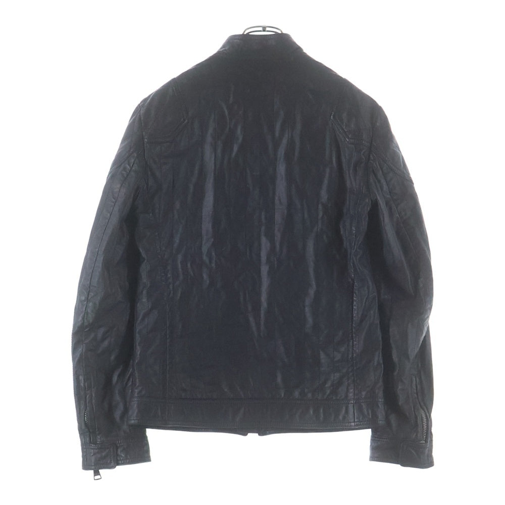 DOLCE & GABBANA(ドルチェアンドガッバーナ) ラムスキン ネックストラップ シングルライダース レザージャケット ブラック G9E57L