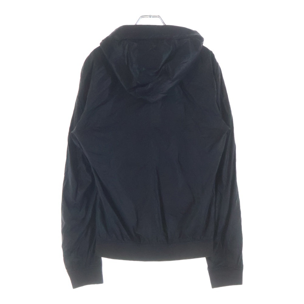 DOLCE & GABBANA(ドルチェアンドガッバーナ) ロゴプレート ナイロン ジップアップフーデッドジャケット パーカー ブラック G9N37T