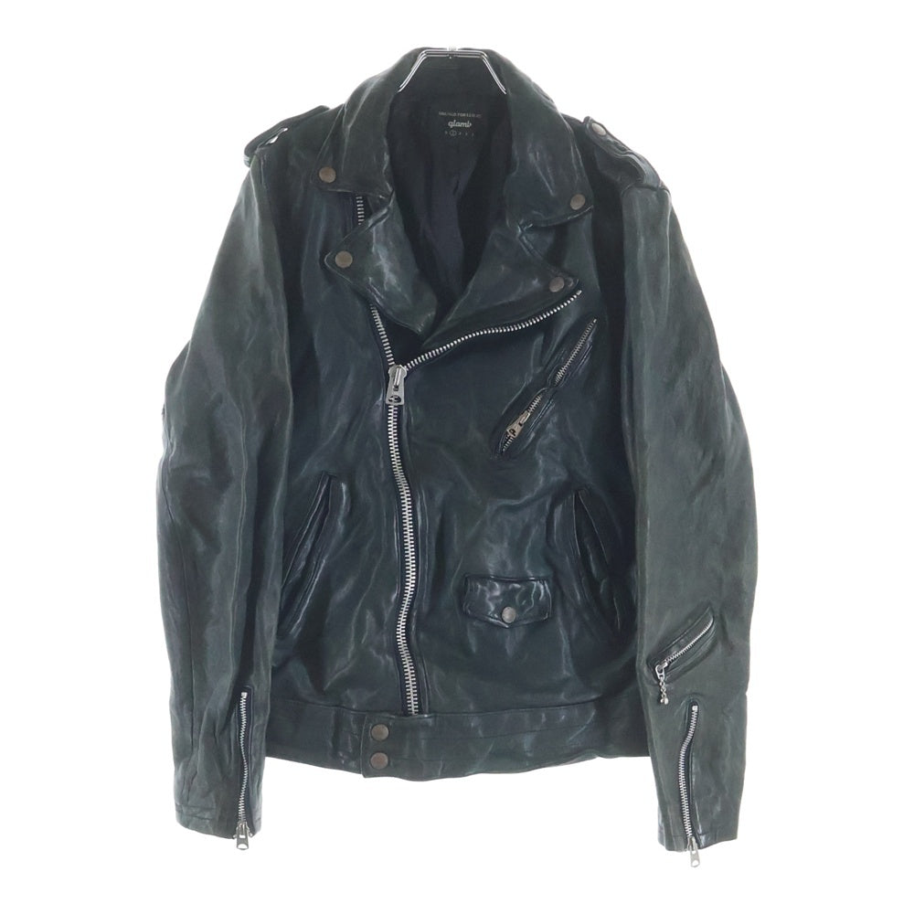 glamb(グラム) MARLON RIDERS JACKET マーロン ダブルライダース ラムスキン レザージャケット グリーン GB16WT JKT10