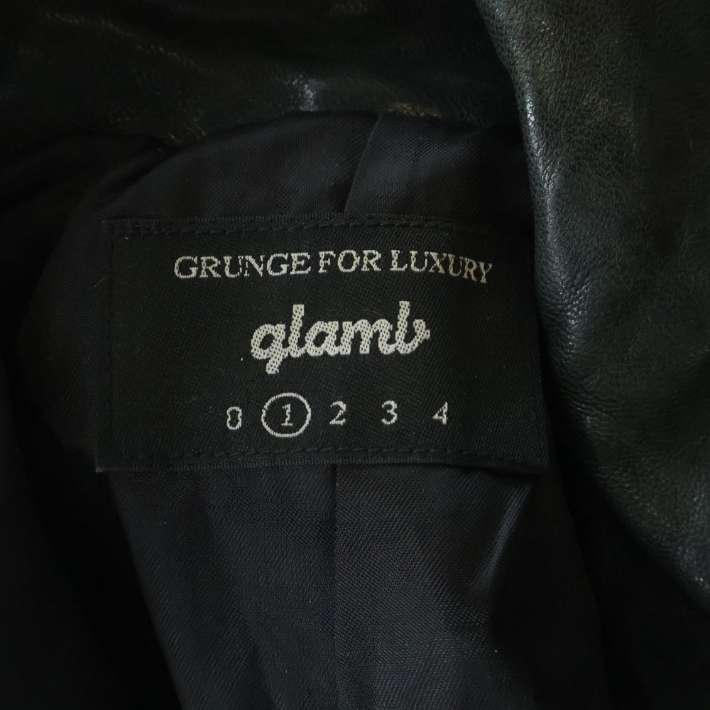 glamb(グラム) MARLON RIDERS JACKET マーロン ダブルライダース ラムスキン レザージャケット グリーン GB16WT JKT10