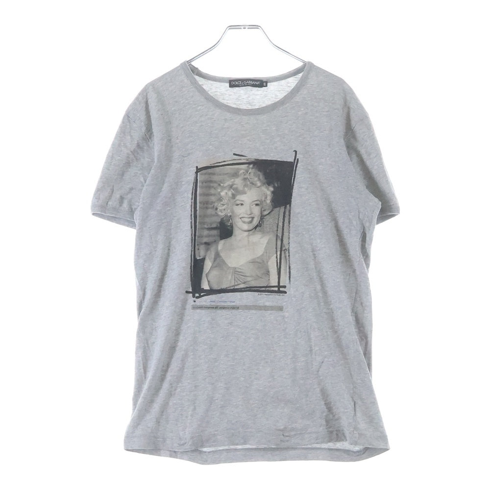 DOLCE & GABBANA(ドルチェアンドガッバーナ) MARILYN MONROE 2011 フォトプリント クルーネック 半袖Tシャツ カットソー グレー G8Q82T/G7DF8