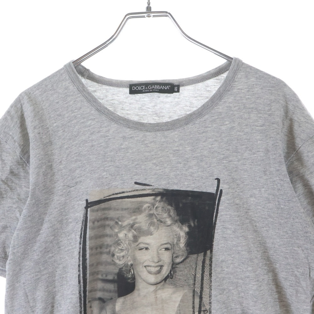 DOLCE & GABBANA(ドルチェアンドガッバーナ) MARILYN MONROE 2011 フォトプリント クルーネック 半袖Tシャツ カットソー グレー G8Q82T/G7DF8