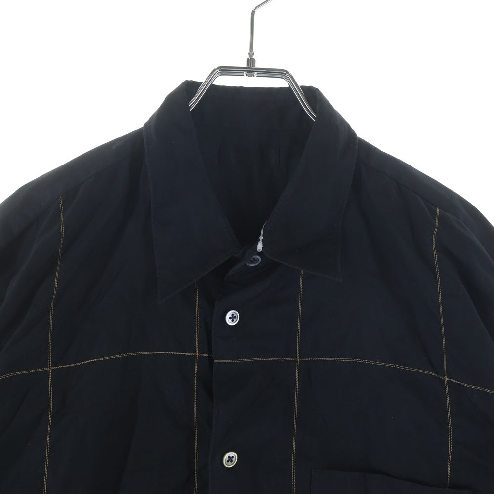 COMME des GARCONS HOMME PLUS(コムデギャルソンオムプリュス) 90S AD1992 田中オム ステッチデザイン ワンポケット コットン 長袖シャツ ブラック PB-050500