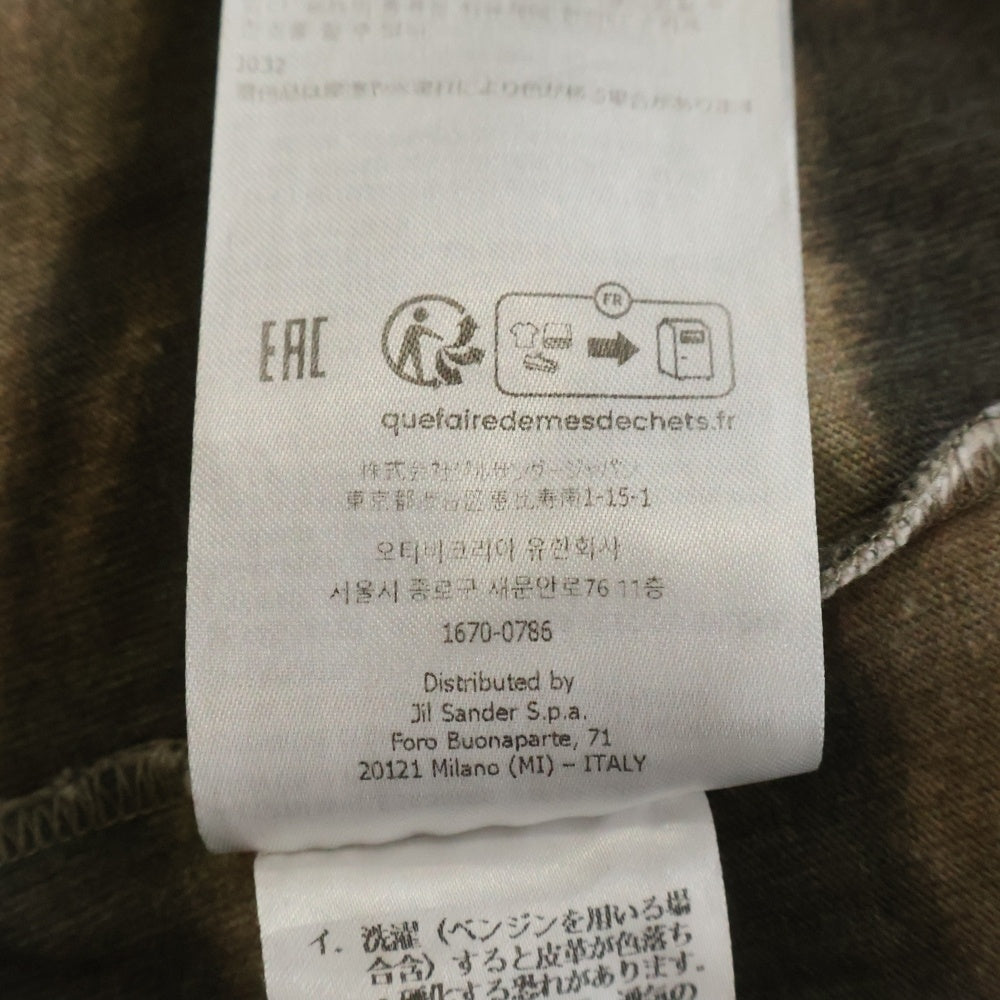 JIL SANDER(ジルサンダー) 25SS T-SHIRT CN SS 総柄 異素材切替 胸ポケット クルーネック 半袖Tシャツ カットソー マルチカラー J22GC0198 J20291