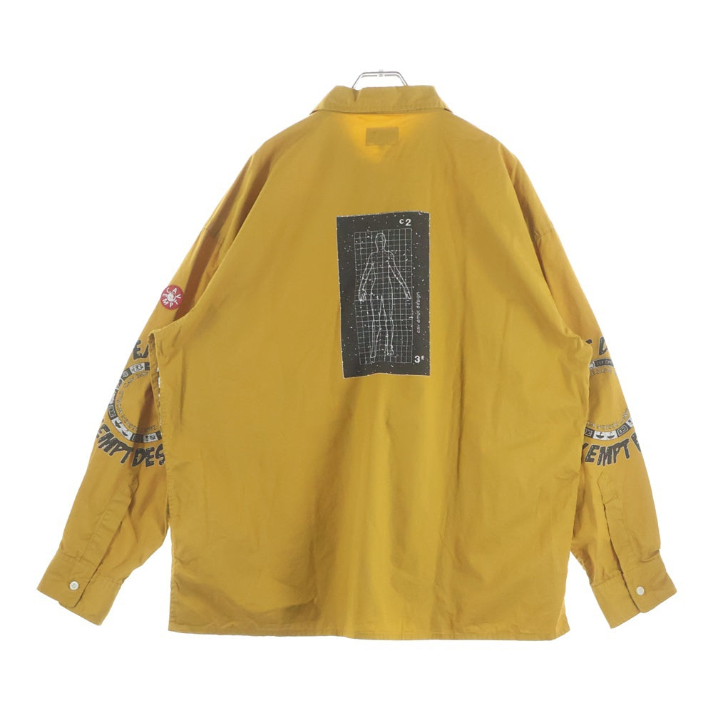 C.E(シーイー) 18AW HALF ZIP BIG SHIRT グラフィックプリント ハーフジップ ビッグ 長袖シャツ イエロー