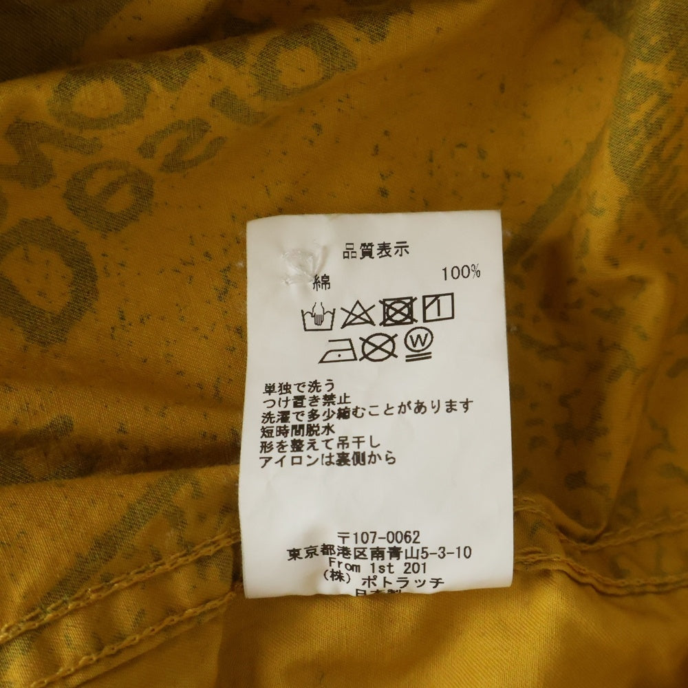 C.E(シーイー) 18AW HALF ZIP BIG SHIRT グラフィックプリント ハーフジップ ビッグ 長袖シャツ イエロー