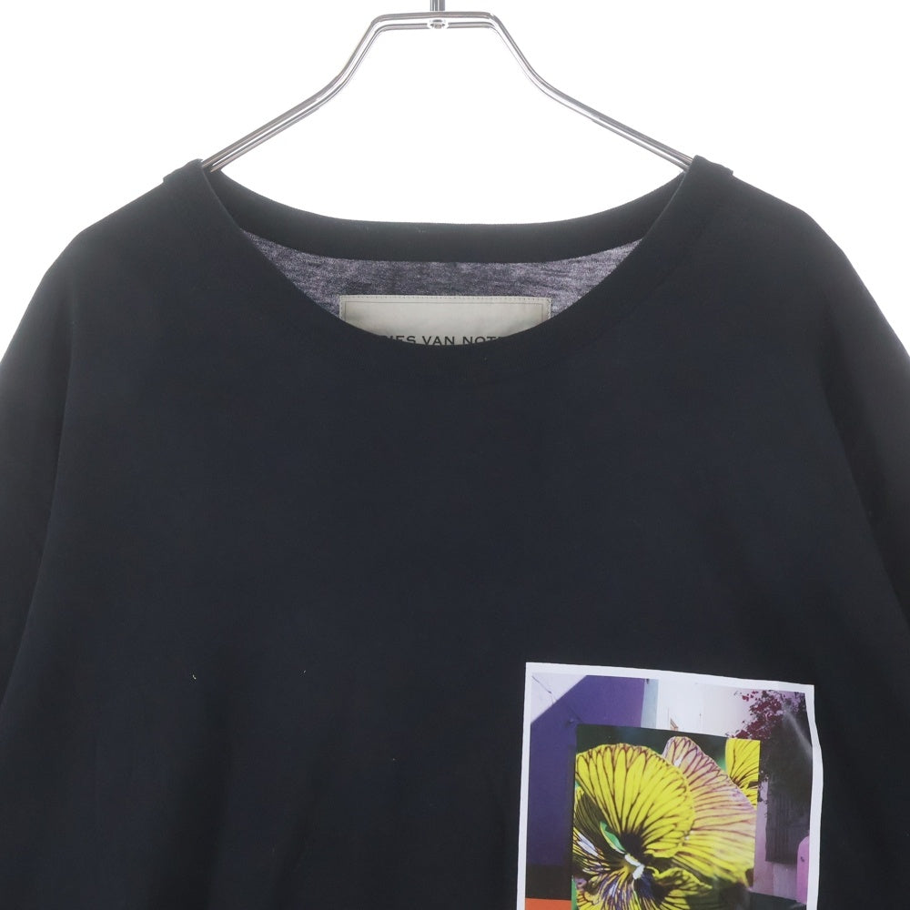 DRIES VAN NOTEN(ドリスヴァンノッテン) MIKA NINAGAWA ミカニナガ アートプリント クルーネック 半袖Tシャツ カットソー ブラック