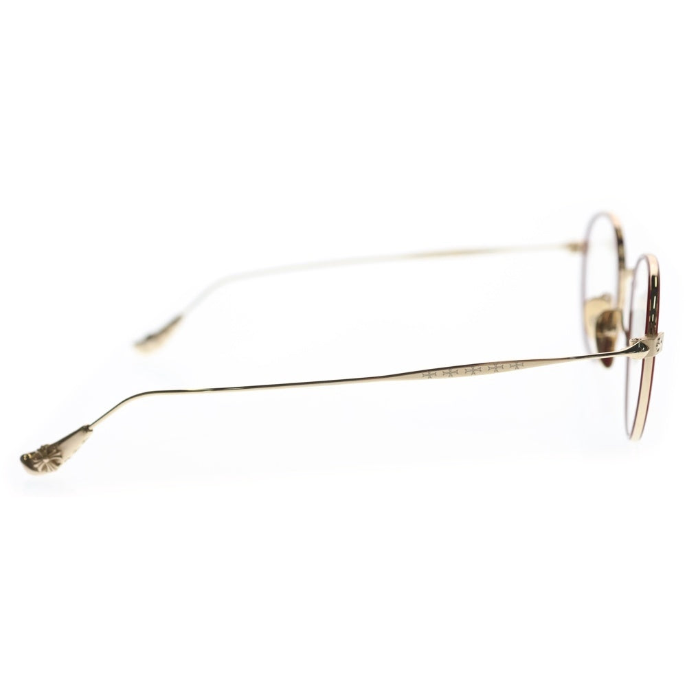 CHROME HEARTS(クロムハーツ) BONE PRONE IV CHプラステンプル メタルフレーム サングラス アイウェア メガネ ゴールド/レッド