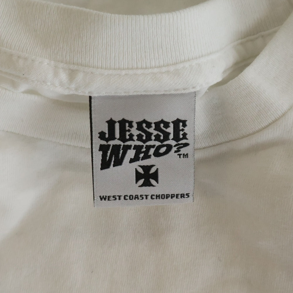 VINTAGE(ヴィンテージ) 00s WEST COAST CHOPPERS IRON CROSS ウェストコーストチョッパーズ アイロンクロス 両面プリント クルーネック長袖Tシャツカットソー ホワイト