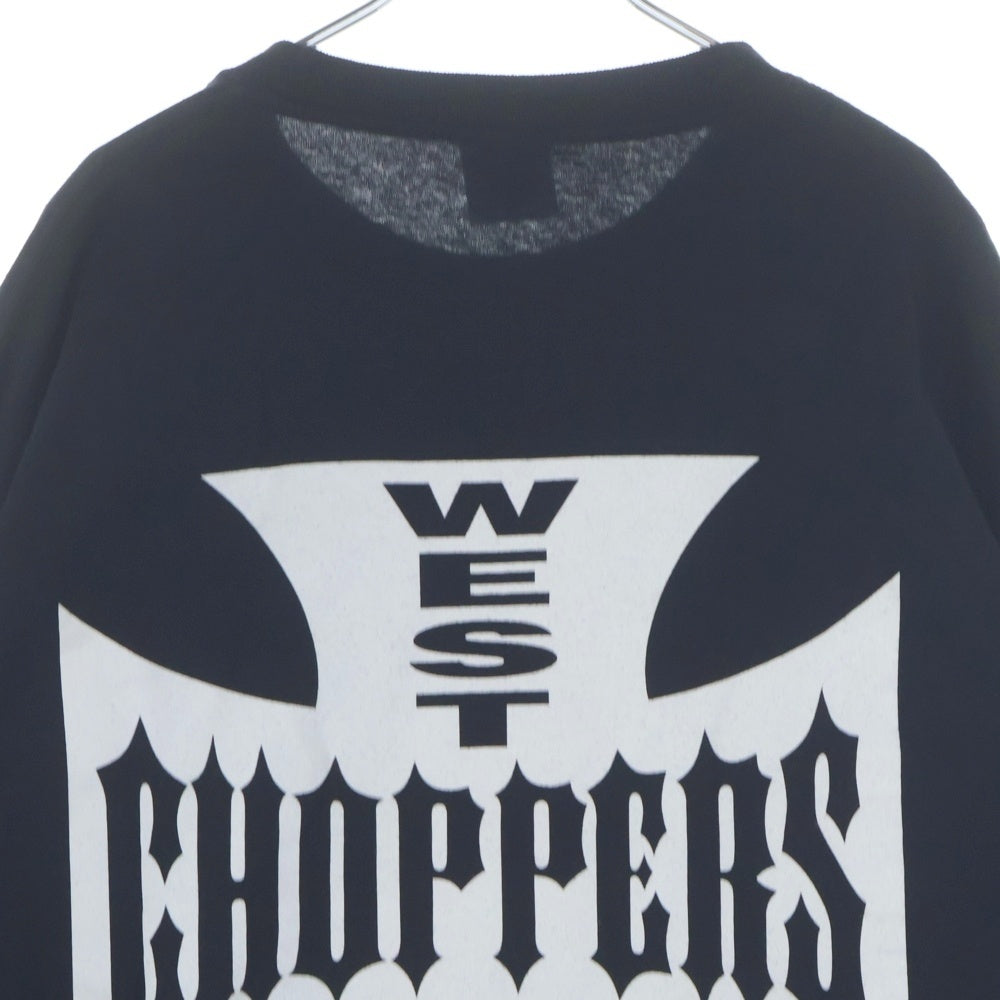 VINTAGE(ヴィンテージ) 00s WEST COAST CHOPPERS IRON CROSS ウェストコーストチョッパーズ アイロンクロス 両面プリント クルーネック長袖Tシャツカットソー ブラック