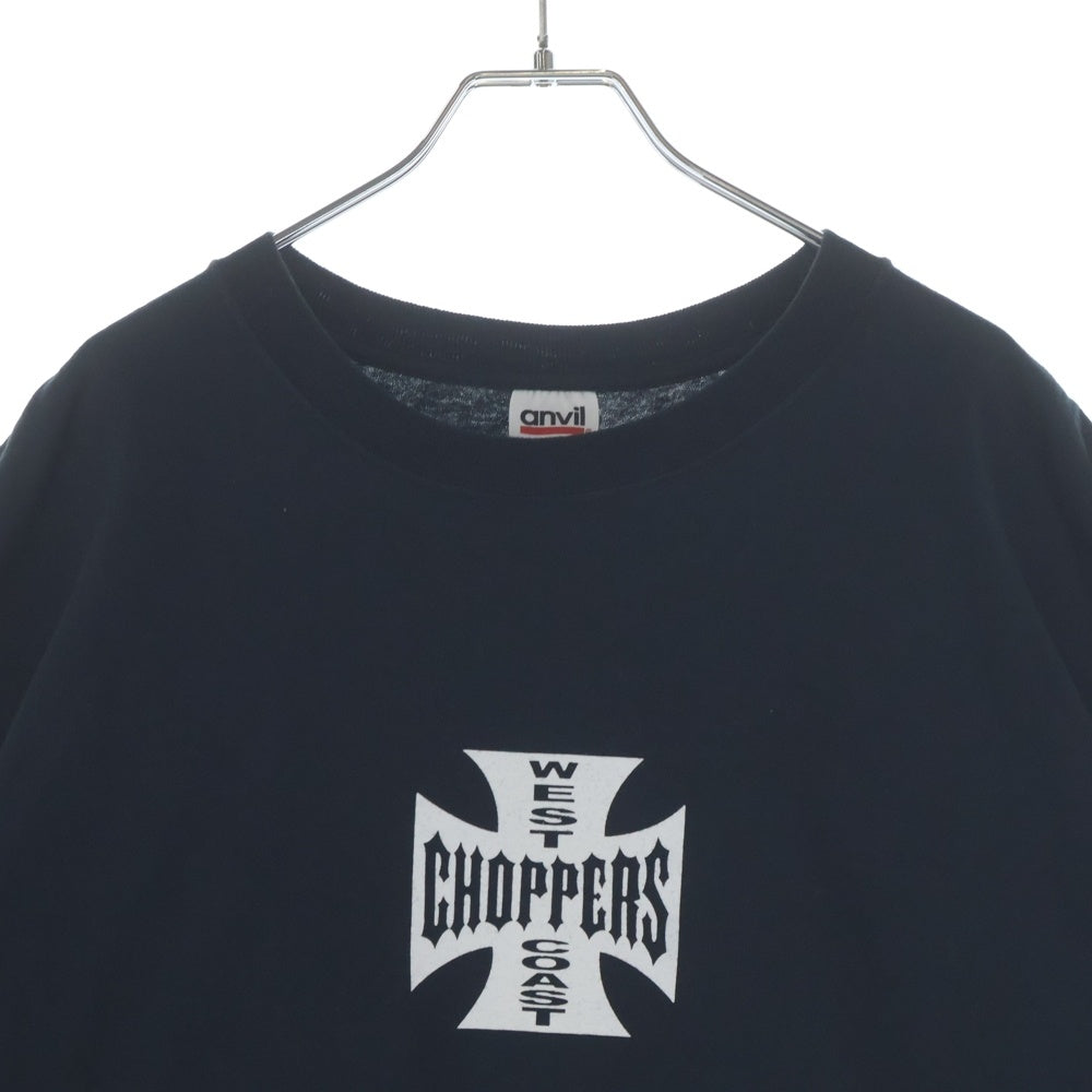 VINTAGE(ヴィンテージ) 00s WEST COAST CHOPPERS IRON CROSS ウェストコーストチョッパーズ アイロンクロス 両面プリント クルーネック半袖Tシャツカットソー ブラック
