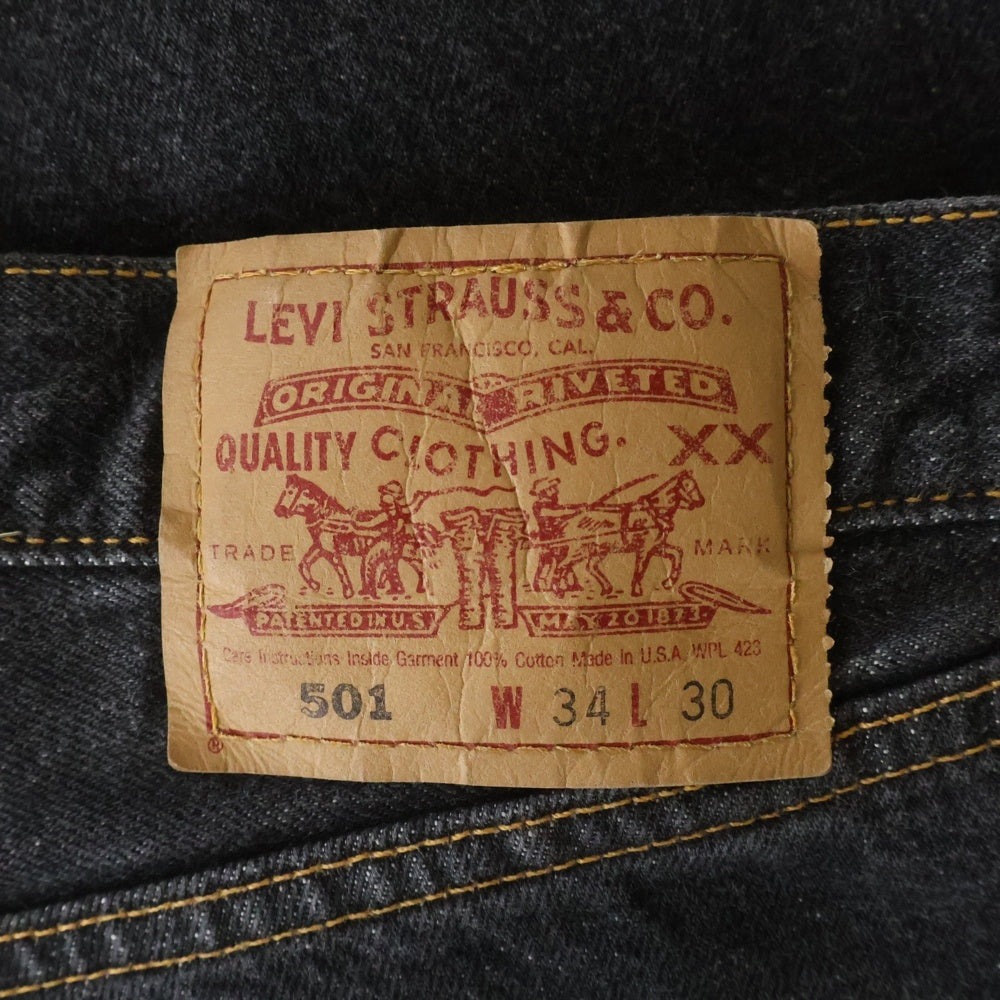 Levi's(リーバイス) 00s VINTAGE 501 ヴィンテージ ボタン裏553 USA製 先染めブラック デニムパンツ ブラック 501-0155