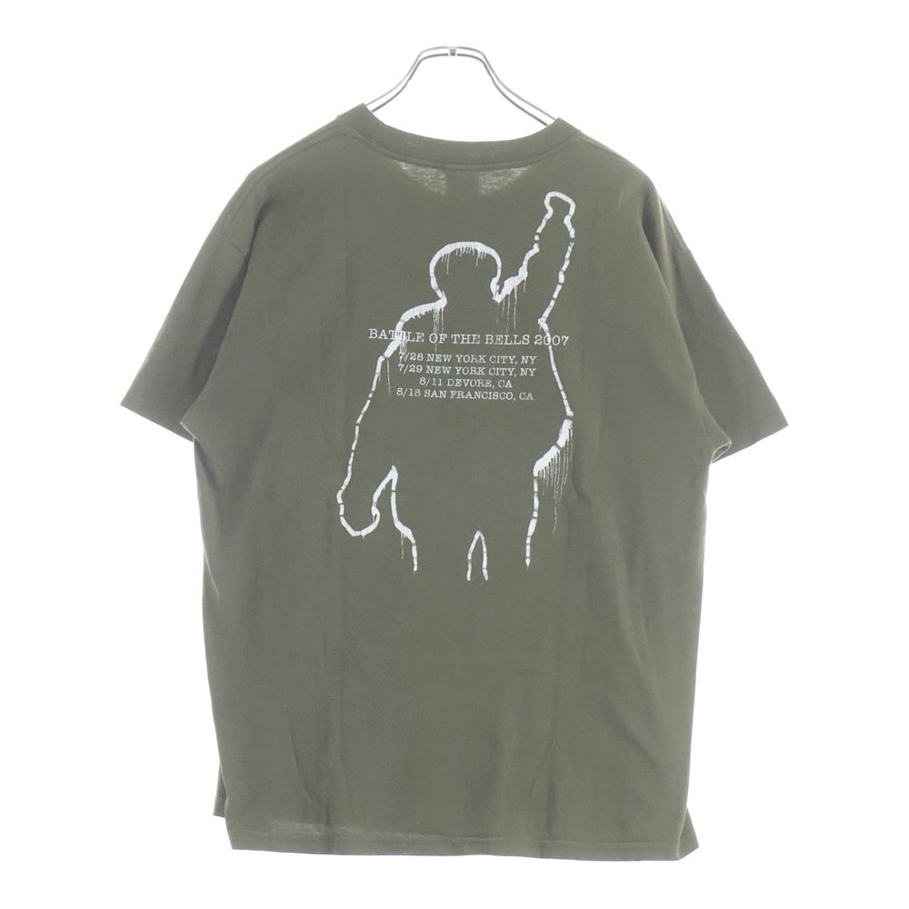 VINTAGE(ヴィンテージ) 00S VINTAGE RAGE AGAINST THE MACHINE BATTLE OF THE BELLS 2007 T-SHIRT 両面グラフィックプリント クルーネック Tシャツ 半袖カットソー カーキ